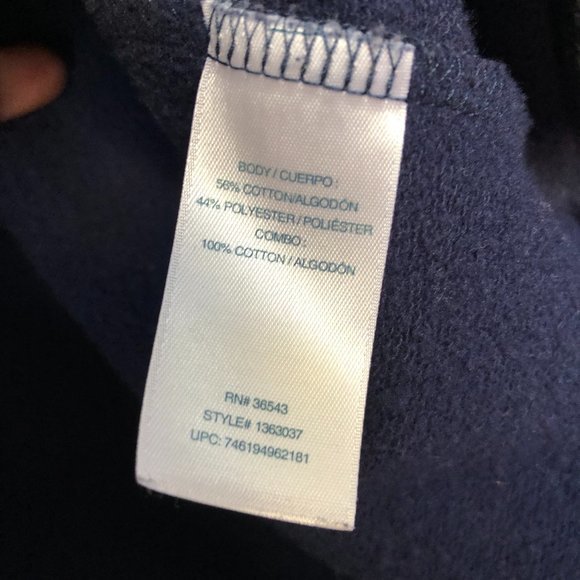 Sold Izod Navy Sweater With Plaid And Side Knot Detail Sweater/Sweat Shirt-Size - Picture 5 of 7